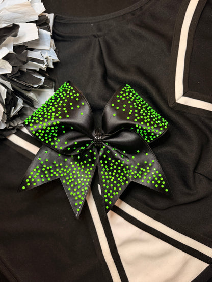Neon Green Rhinestone Cheer Bow