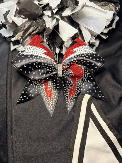 Lightning Bolt Rhinestone Cheer Bow