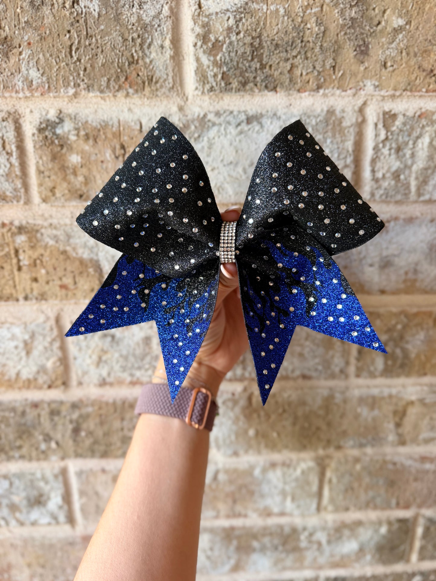 Flames Bow: Black and Royal