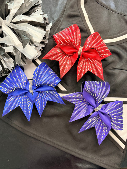 Radiant Burst Cheer Bow – Red Rhinestone Cheer Bow