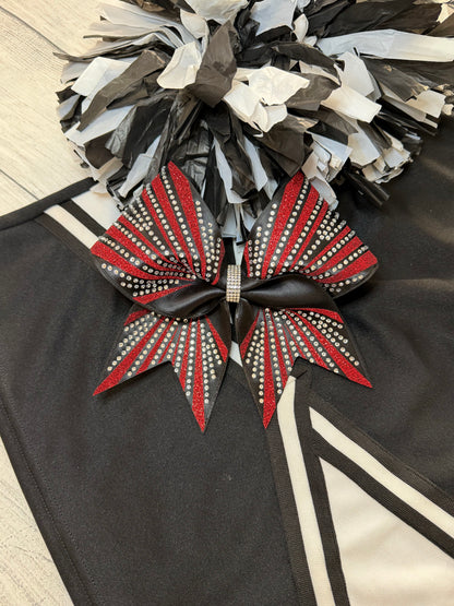 Lennon, Midnight Radiant Burst Cheer Bow – Red