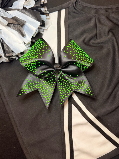 Neon Green Rhinestone Cheer Bow