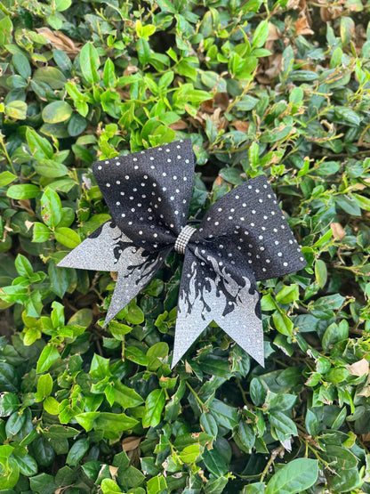 Flames Bow: Black and Silver