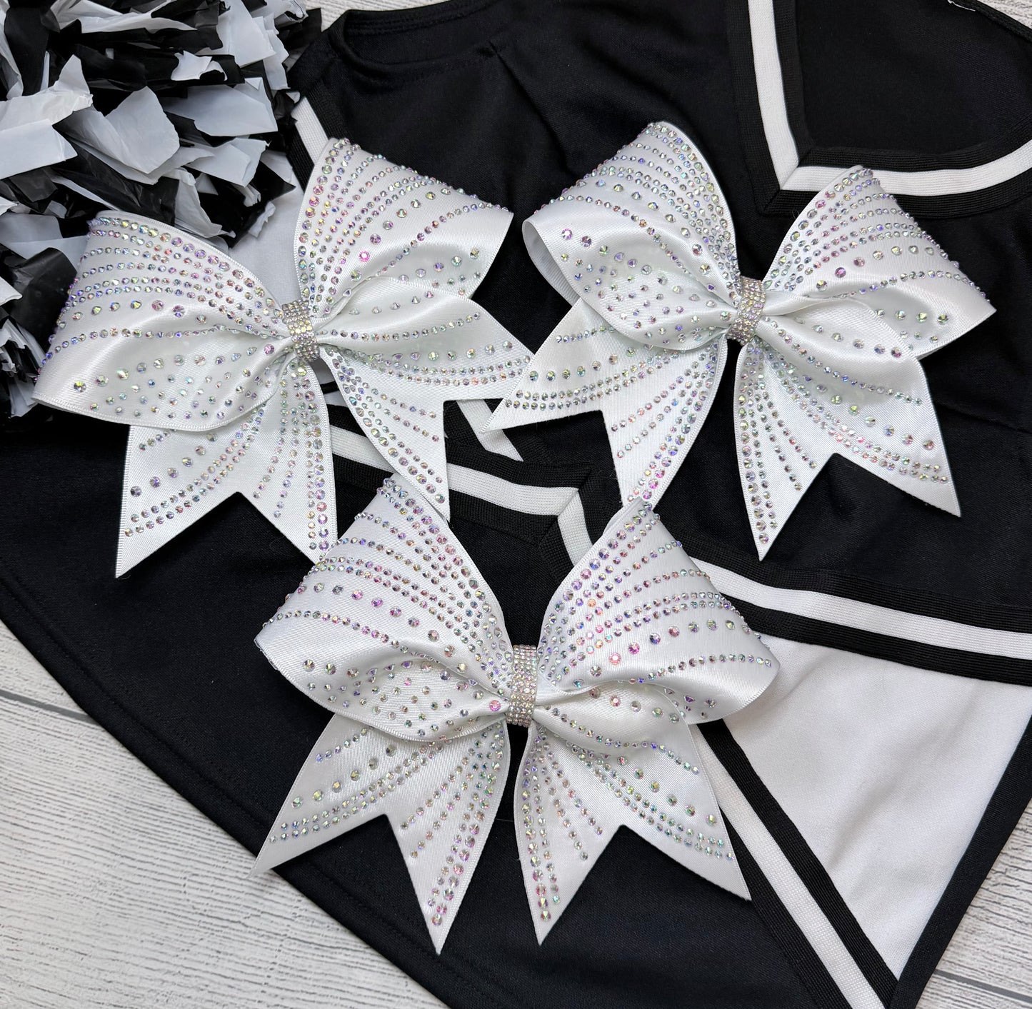 Crystal Cascade Satin Bow