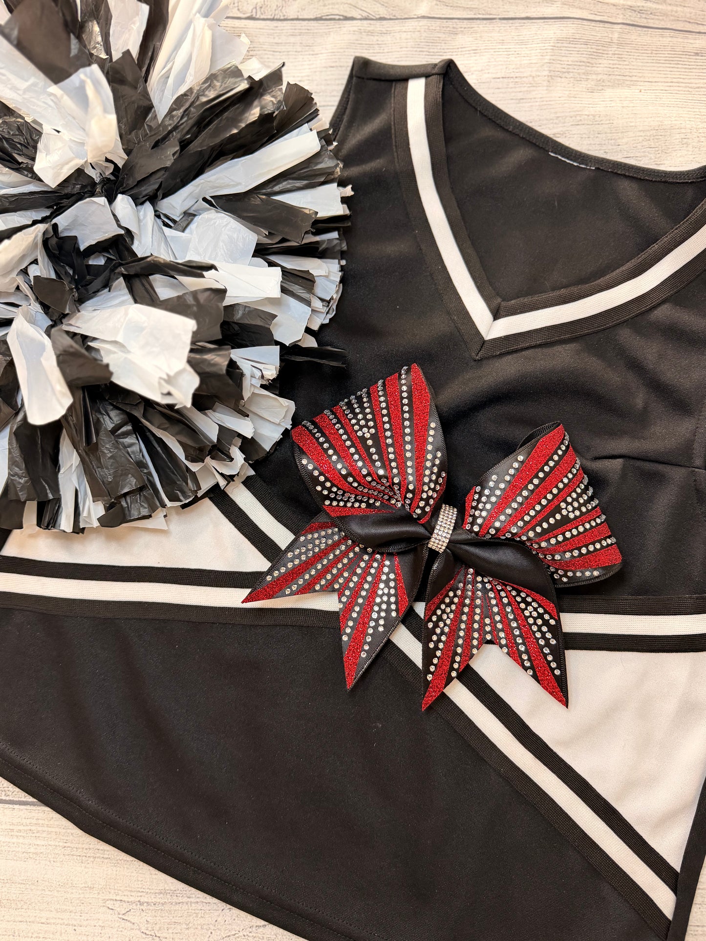 Lennon, Midnight Radiant Burst Cheer Bow – Red
