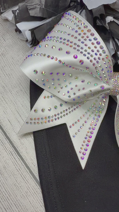 Crystal Cascade Satin Bow