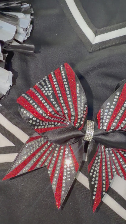 Lennon, Midnight Radiant Burst Cheer Bow – Red